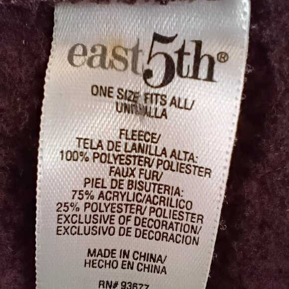 EAST 5Th Women's Warm Winter Poncho Style Cape With a Cozy Hood Brown ONE SIZE - Picture 4 of 4